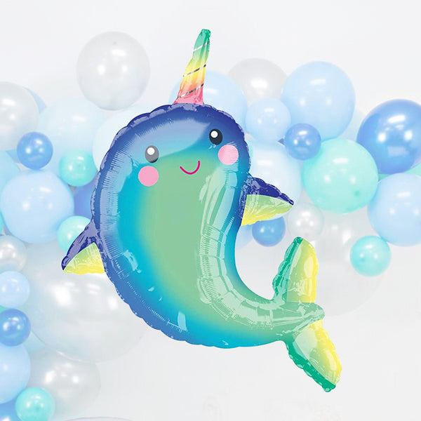 Rainbow Narwhal Balloon