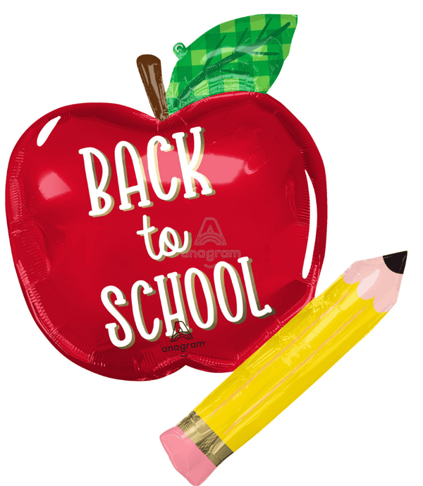 Back to School Apple & Pencil 31" Foil Balloon