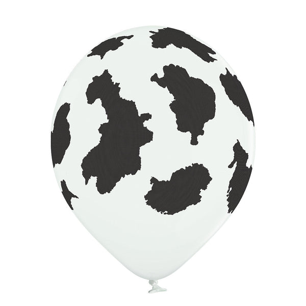 Black and White Cow Print Latex Balloons