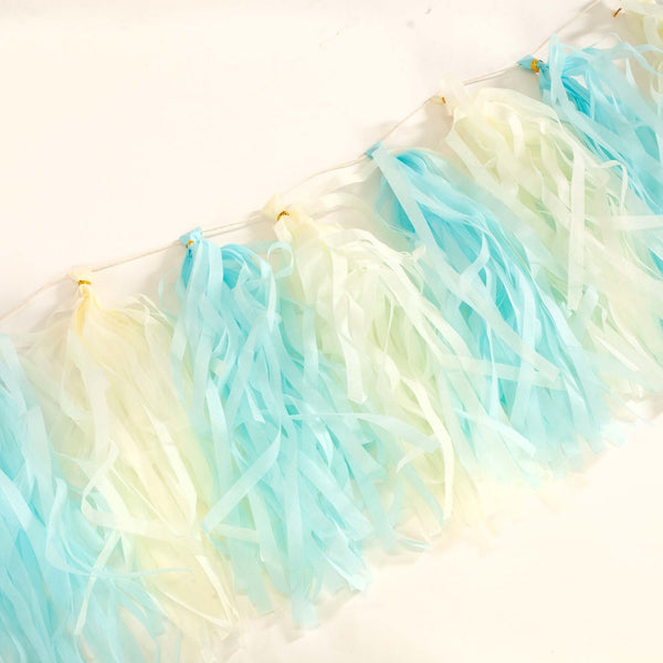 Blue and Yellow Pastel Paper Tassel Tail