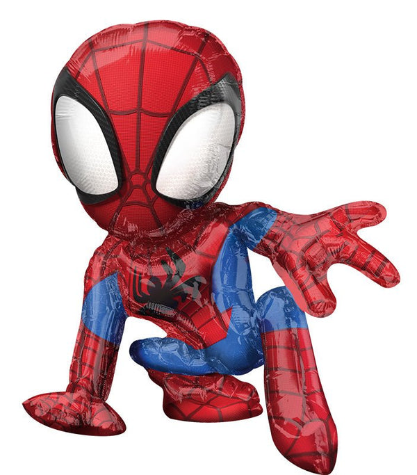 Licensed Spiderman Sitting Superhero Foil Balloon - No Helium Needed | 16 Inches