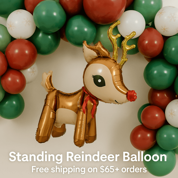 Standing Reindeer Balloon – 19.5 x 24.5'' Holiday Decor | Ellie’s Party Supply